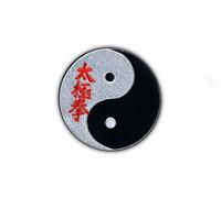 Patchion Tai Chi Chuan - Taijiquan - Blanc Crochet Et Boucle - Patch/Badge/Emblème Brodé