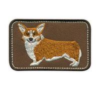 Patchion The Welsh corgi - cute companion dog - Noir, crochet et boucle compatibles avec VELCRO® - Patch/Insigne/Emblème brodé