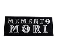 PatchKingdom Memento Mori Patch brodé pour équipement tactique drôle de motard, voyage, brassard autocollant avec boucle auto-agrippante - Patch décoratif pour sac à dos (noir), 4 x 10 cm