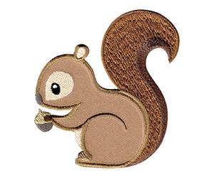 PatchMommy Écusson écureuil thermocollant enfant - patch brodé lavable 9 x 8.25 cm - à coudre ou à repasser pour vestes & sacs à dos