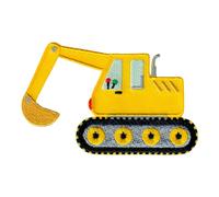 PatchMommy Écusson pelleteuse thermocollant enfant - patch brodé lavable 5.7 x 9 cm - à coudre ou à repasser pour vestes & sacs à dos