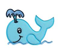 PatchMommy Patch Écusson Brodé Thermocollant en Forme de Baleine - Pièce Brodée à Coudre ou Coller au fer à Repasser pour Enfant et Bébé