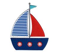 PatchMommy Patch Écusson Brodé Thermocollant en Forme de Bateau à Voile Voilier - Pièce Brodée à Coudre ou Coller au fer à Repasser pour Enfant et Bébé