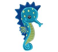 PatchMommy Patch Écusson Brodé Thermocollant en Forme de Hippocampe - Pièce Brodée à Coudre ou Coller au fer à Repasser pour Enfant et Bébé