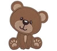 PatchMommy Patch Écusson Brodé Thermocollant en Forme de Ours - Pièce Brodée à Coudre ou Coller au fer à Repasser pour Enfant et Bébé