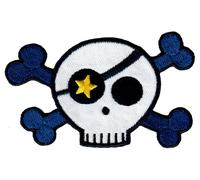 PatchMommy Patch Écusson Brodé Thermocollant en Forme de Tête de Mort Crane et Os - Pièce Brodée à Coudre ou Coller au fer à Repasser pour Enfant et Bébé