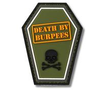 Patchs à dos militaire - Applique PVC pour sac à dos tactique et gilet cross training - Accessoire patch avec relief PVC (DEATH BY BURPEES) ©