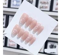 Patchs à ongles longs et courts faits à la main pour améliorer les ongles artificiels (couleur : 19558, taille : XS)
