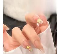 Patchs à ongles tulipes peints à la main pour un port magnifique et rafraîchissant des ongles moyens à longs (Ladder, Xs)