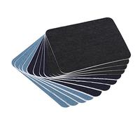 Patchs adhésifs pour vêtements 12 pièces carrés en tissu denim pull chemise coude genou manches réparation décoration bricolage artisanat noir bleu foncé bleu clair 3,7 x 4,9
