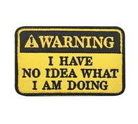 Patchs Amusants, Patch D'avertissement, Warning I Have No Idea What I Am Doing, Patch Tactique, Patch Brodé Pour Vêtements, Sacs à Dos, Vestes, Harnais Pour Chien, 1 Pièce