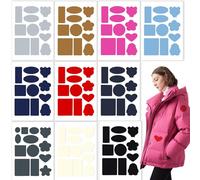 Patchs autocollants de réparation pour doudoune en nylon imperméable, lot multicolore formes géométriques, réparation rapide sans couture pour vêtements et équipements extérieurs