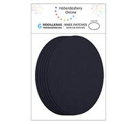 Patchs Bleu Marine Foncé thermocollants textiles de renfort. Réparation vêtements genoux et coudes. Format 10,5 × 8 cm. Application facile et durable. Lot de 6