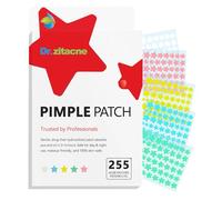 Patchs Bouton Etoile, 255 Pièces pimple patch, 5 Couleurs & 5 Tailles (8, 10, 12, 14, 16 mm),Patchs Hydrocolloïdes à l'Acide Salicylique & Arbre à Thé, Soin Visage