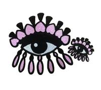 Patchs Brodés À Paillettes De 2 Pièces Patchs Pour Les Yeux Et Coeur Bricolage Patchs À Coudre Badge Brodé Pour Vêtements T-Shirt En Jean