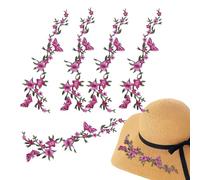 Patchs brodés | Décoration florale avec papillons pour | 5 pièces applications artistique tissée artisanalement pour accessoires vêtements chapeaux jeans vestes blouses blouses blouses