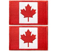 Patchs brodés drapeau du Canada Anley Tactical (paquet de 2) - 2 "x 3" Uniforme militaire du drapeau canadien à coudre sur un emblème
