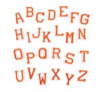 Patchs brodés pour réparations, Embroidery Patches A-Z Alphabet Letters Multicolor Iron On 26 pcs(Orange-A-Z)