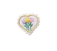 Patchs brodés pour réparations, Flower Heart Embroidery Patches Self Adhesive Multicolor Pack Of 3 pcs For DIY Decoration(Patch 4)