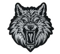 Patchs brodés tête de loup pour gilet de motard moto veste logo punk loup