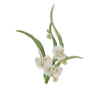 Patchs brodés thermocollants, Écusson brodé thermocollant ou à coudre en forme d'orchidée multicolore 17x14cm for vêtements(Grass Green)