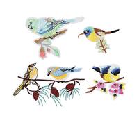 Patchs d’animaux brodés pour vêtements |Plume oiseau chien coudre sur appliques |Patchs de broderie DIY pour vestes/sacs/chapeaux |Décorations en tissu thermocollant (10cm flamingo cloth stickers 10