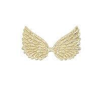 Patchs d'ailes d'ange Double face en tissu or et argent, 20 pièces, for bricolage artisanat, épingle à cheveux, accessoires de décoration pour DIY t - shirt jeans vêtements appliques(Gold)