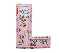 Patchs de broderie de lettres à motif rose, 26 lettres de l'alphabet anglais, conception d'arc(10PCS L)