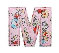 Patchs de broderie de lettres à motif rose, 26 lettres de l'alphabet anglais, conception d'arc(10PCS M)