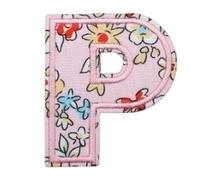 Patchs de broderie de lettres à motif rose, 26 lettres de l'alphabet anglais, conception d'arc(10PCS P)
