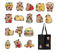 Patchs de broderie - Fer sur les correctifs de broderie | 16 pièces Capybara Sticker | Cousez ou appuyez sur le denim, les chapeaux, sacs | Badges esthétiques Réparation Autocollants Supplies Arti
