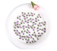 Patchs de dentelle florale brodés rouge vert bleu, 50 pièces, fournitures de couture, réparation de 2CM de large Pour Réparation(Purple)