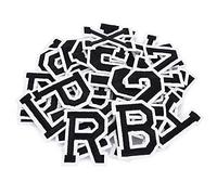 Patchs de Lettres en fer A-Z 26 Pièces Numérotés 0-9 10 Pièces Iron Letter Patches Transfert Textile Thermocollant Noir Chemise Veste Chapeau Jeans Chaussures sac Patch de Réparation Décoratif