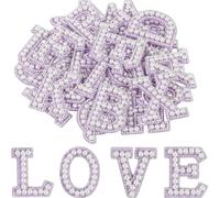 Patchs De Lettres En Strass Perlés, 26 Pièces, L'alphabet Anglais | Patch de perles décoratives 3D 26 appliques(COLOR-06)