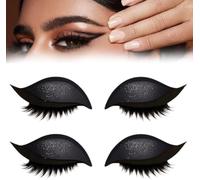 Patchs de maquillage pour les yeux 2 en 1 réutilisables avec faux cils et ombre à paupières, sans colle, pour un maquillage rapide, pour les fêtes et le quotidien