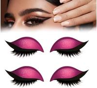 Patchs de maquillage pour les yeux 2 en 1 réutilisables avec faux cils et ombre à paupières, sans colle, pour un maquillage rapide, pour les fêtes et le quotidien