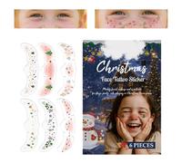 Patchs de Taches de Rousseur Paillettes | 6 Pièces Autocollants Cosmétiques Noël pour Femmes | Décalcomanies de Taches de Rousseur pour Fêtes Costumes Soirées Ados | Artistes Danse Spectacle