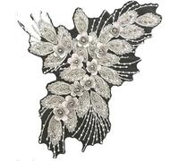 Patchs en dentelle brodée, Accessoires de collier en dentelle perles d'ongle broderie permanente - Patch vêtements appliqués à faire soi-même