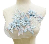 Patchs en dentelle brodée, Appliques de dentelle brodées faites à la main for robe mariée, autocollants décoratifs en tissu, DIY bricolage