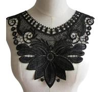 Patchs en dentelle brodée, Ruban d'habillage de col en dentelle fleur, bricolage, broderie appliquée, couture, décor décolleté mariage