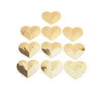 Patchs en forme de cœur à repasser, 10 pièces en or Paillettes dorées brodées Écussons de mode pour le bricolage, les travaux de couture et de réparation