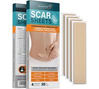 Patchs en silicone pour éliminer les cicatrices - cicatrices chéloïdes, césarienne, traitement post-chirurgie - Bandes 14,5 x 4 cm - Alternative à la guérison au gel, au ruban adhésif et à la crème