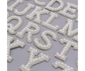 Patchs en strass perle Crystal AB 26 lettres, adaptés aux vêtements, alphabet A-Z, appliqués en strass perle, à coudre ou adhésifs, patchs de nom DIY L,M,S,H,A,T,O,X,B,C,D,E,F,G,I,J,K,N,P,Q,R,U,V,W,Y,