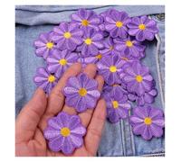 Patchs en tissu brodés de fleurs Lot de 10 patchs thermocollants à broder en forme marguerite, tournesol, for vêtements, vestes, coudre ou faire soi-même(Color 9)