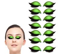Patchs for Cils Lazy Eye Shadow, Autocollants for Cils Lazy, 7 Paires D'autocollants for Fards à Paupières Pailletés avec Cils, Fard à Paupières Et Cils Faciles à Appliquer en Un(Vert)