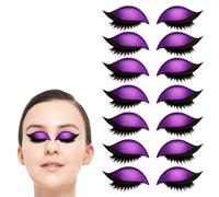 Patchs for Cils Lazy Eye Shadow, Autocollants for Cils Lazy, 7 Paires D'autocollants for Fards à Paupières Pailletés avec Cils, Fard à Paupières Et Cils Faciles à Appliquer en Un(Purple)