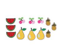 Patchs Fruits Colorés À Repasser Sur Vêtements Sacs Et Chaussettes Idéal Pour Customisation De Tenues Loisirs Créatifs 12 Pièces Motif Pastèque Cerise Ananas Poire Melon