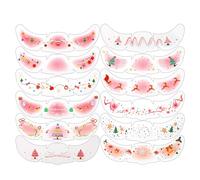 Patchs Maquillage Noël - 12 Pièces Flocons Neige Renne Étoiles, Décoration Fun, Spectacle Photo Voyage Quotidien Fête Costume Enfant Adulte | Accessoire Célébration Hiver Événement Festif