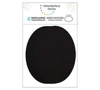 Patchs Noir thermocollants textiles de renfort. Réparation vêtements genoux et coudes. Format 10,5 × 8 cm. Application facile et durable. Lot de 6