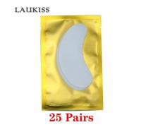 Patchs Pour Les Yeux,25/50/100 Paires,Tampons Pour La Construction De Faux Cils,En Papier Hydrogel Rose,Autocollants Non Pelucheux Laukiss - Type 25pair Golden